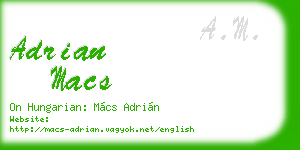 adrian macs business card