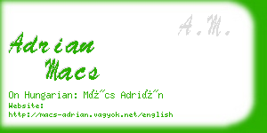 adrian macs business card